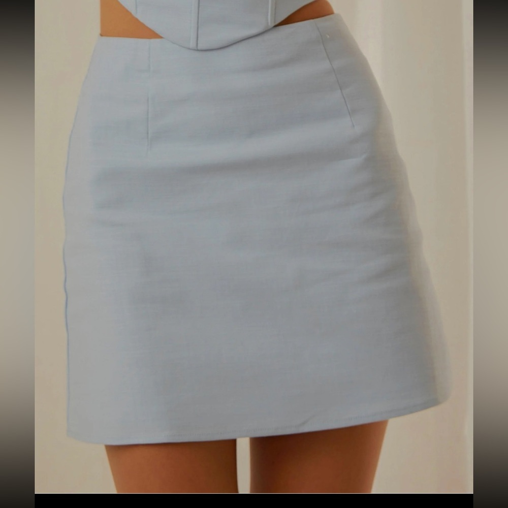 NWT US 2 Peppermayo Rooftop Drinks Mini Skirt - Sky Blue